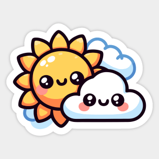 Sunny and Cloudy Besties Sticker